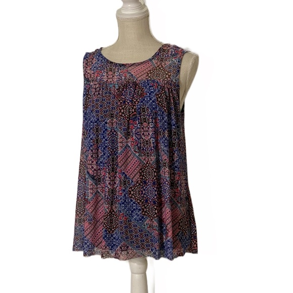 Bobbie Brooks Tops - Bobbie Brooks Multi Color Sheer Lined Tank Top